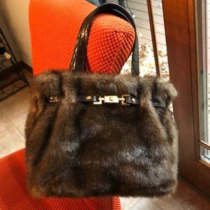 Faux fur handbag